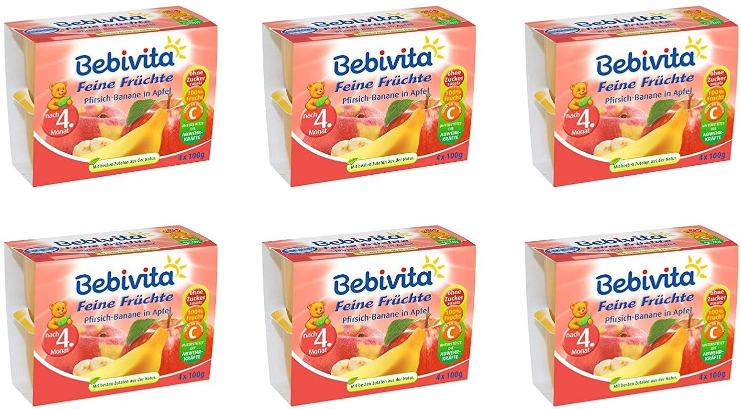 Peach Banana in apple juice, pack of 6 ( 6 X 4 X 100 G ) Mother and Child Naty Shop Default Title