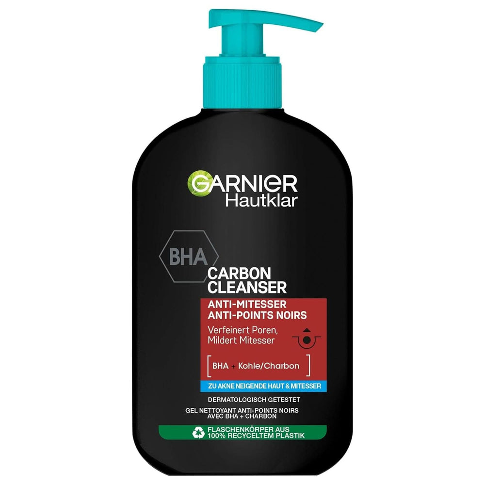 Garnier Charcoal Cleanser Facial Cleansing Gel Against Blackheads & Pimples 250ml Shower & Bath Naty Shop
