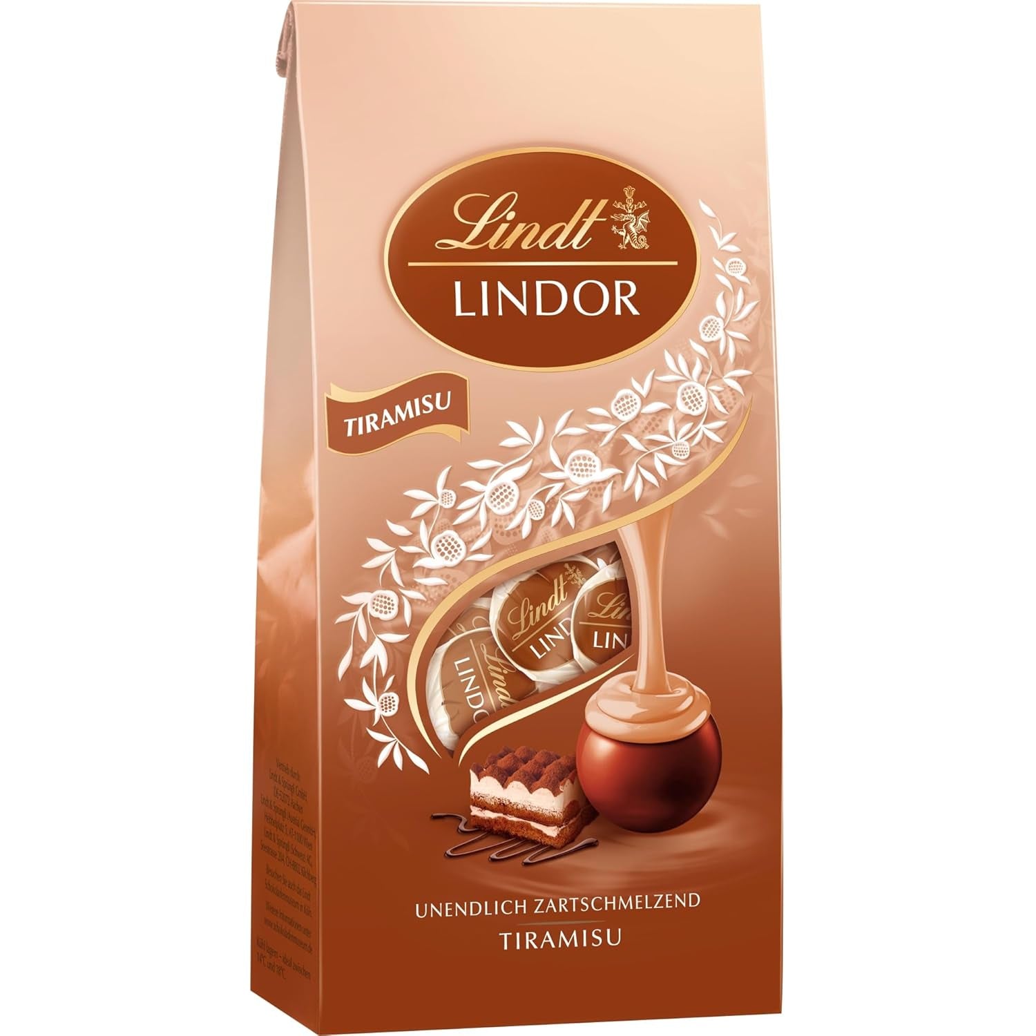 Lindt Chocolate | LINDOR Tiramisu Bag | 137g | 11 Milk Chocolate Balls with Melt-in-your-Mouth Tiramisu Filling | Gift of Chocolate