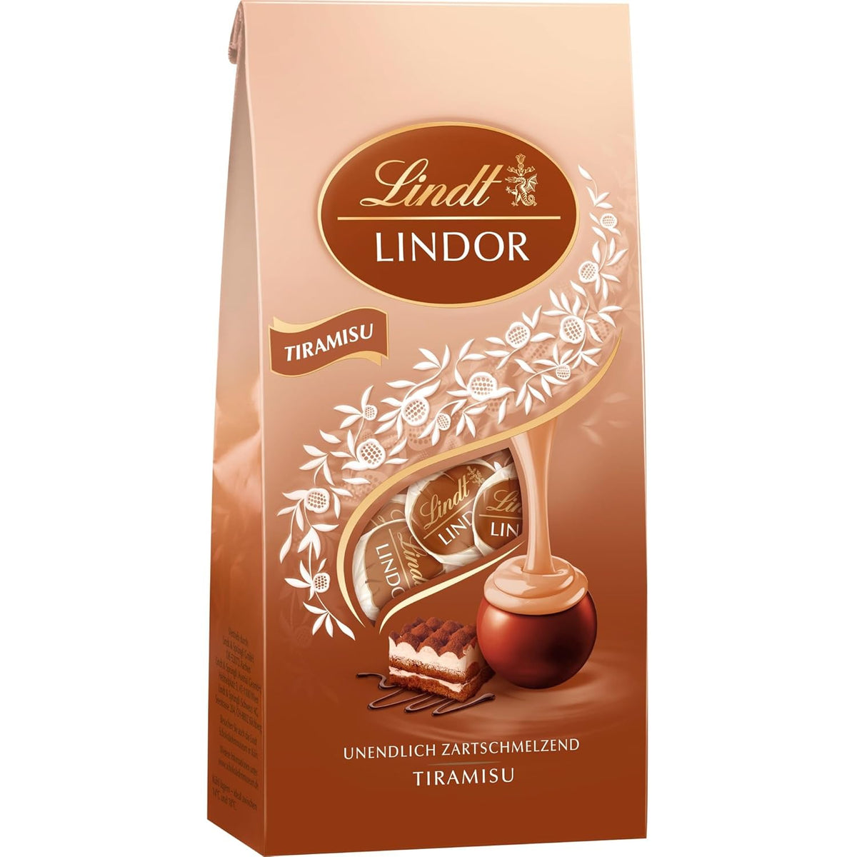 Lindt Chocolate | LINDOR Tiramisu Bag | 137g | 11 Milk Chocolate Balls with Melt-in-your-Mouth Tiramisu Filling | Gift of Chocolate