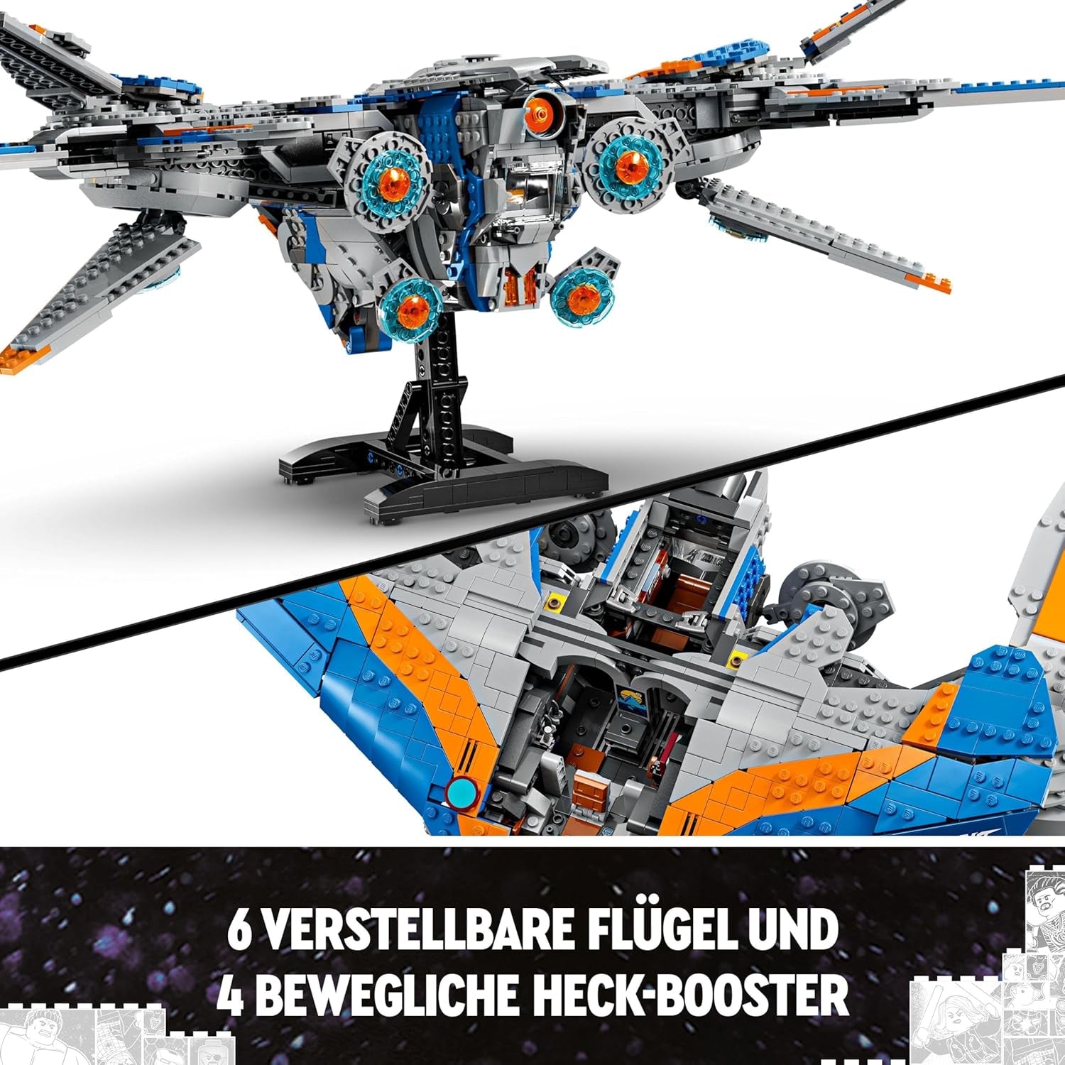 LEGO Marvel Guardians of the Galaxy: The Milano Building Spaceship Model with 4 Superhero Minifigures Avengers Flyer for Space Adventures Gift for Boys and Girls 76286 Building Sets Beuche den LEGO-Store
