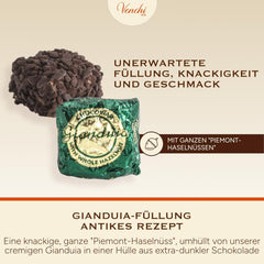 Venchi – Chocoviar Gianduia, pralines in a 1 kg bag, Gianduia chocolate produced exclusively with "Piedmont forest hazelnuts", gluten-free, without artificial colors and without preservatives