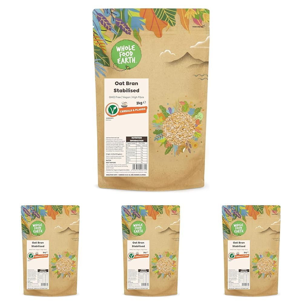 Wholefood Earth Pinhead Oatmeal Coarse Stabilized 3kg | Non-GMO | Rich in fiber