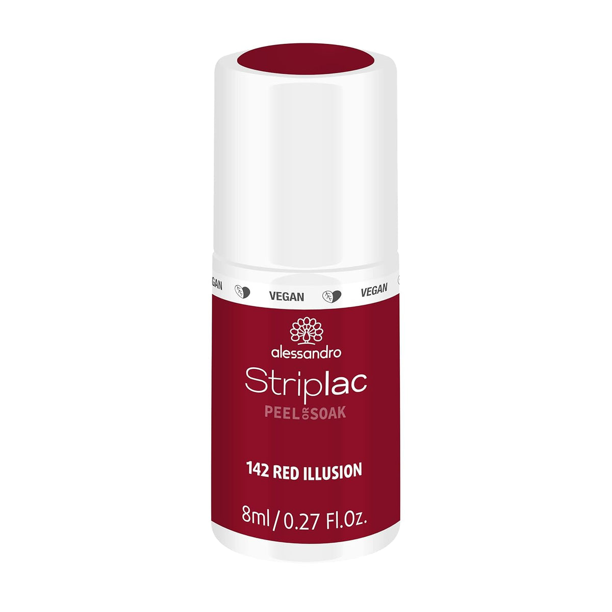 Alessandro Striplac Red Ilusion UV nail polish – Delicate and long-lasting – Easy removal thanks to peel-off removal technology – Vegan and cruelty-free – 8 ml