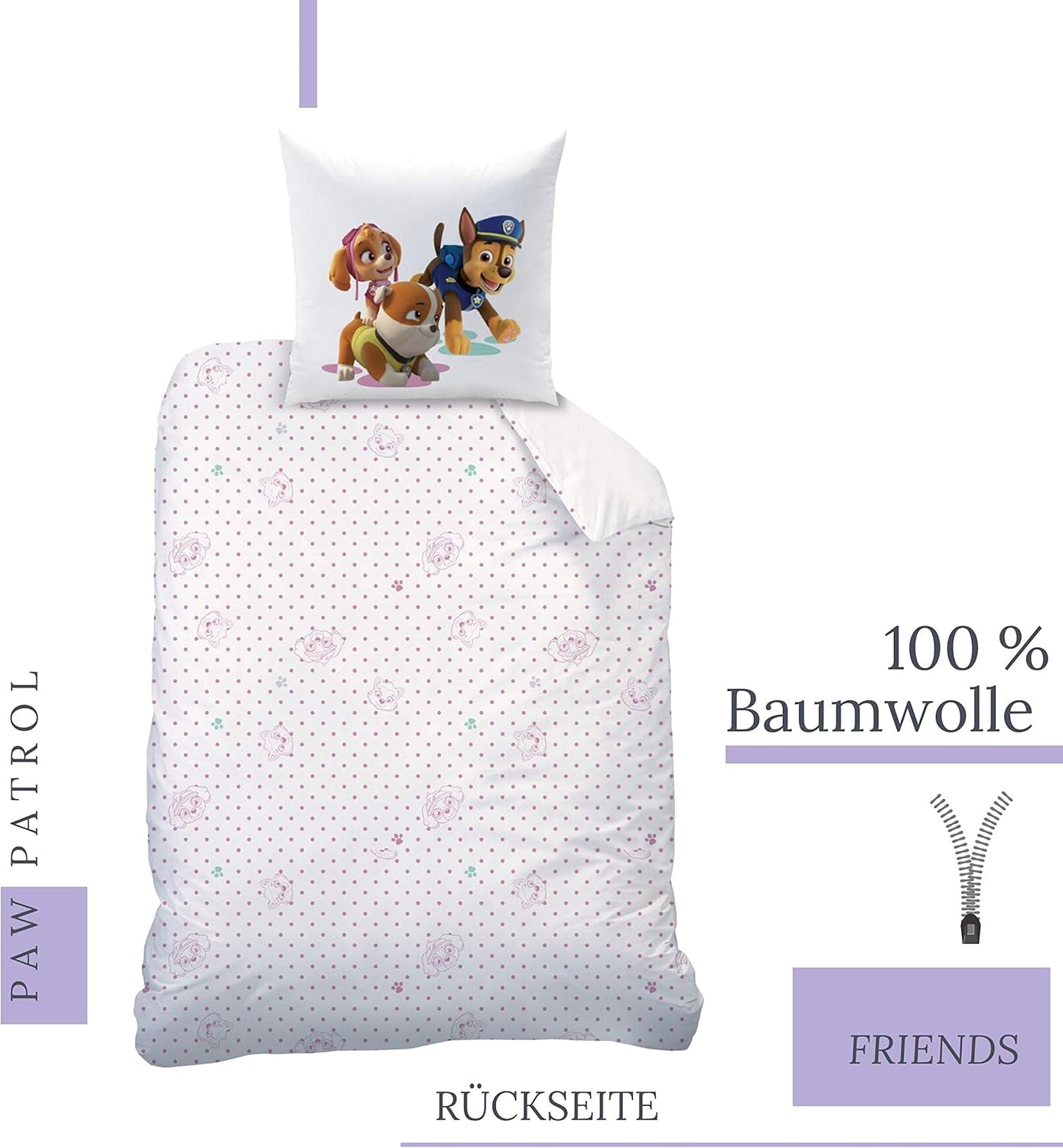 Paw Patrol bedding, 2 pieces, for girls Bedding - children Naty Shop