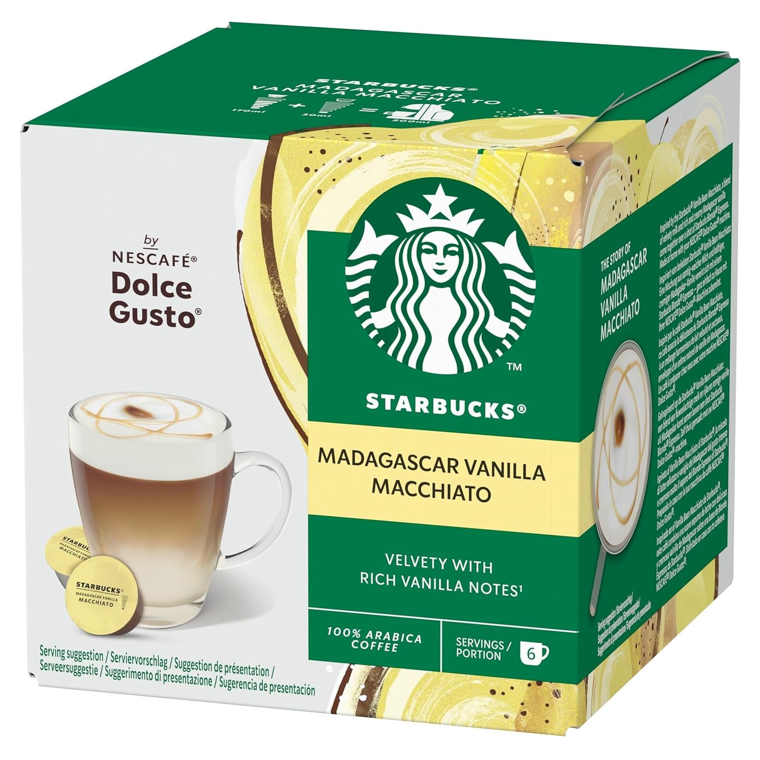 STARBUCKS Vanilla Macchiato by Nescafé Dolce Gusto Kaffeekapseln 6 x 12 (72 Kapseln)