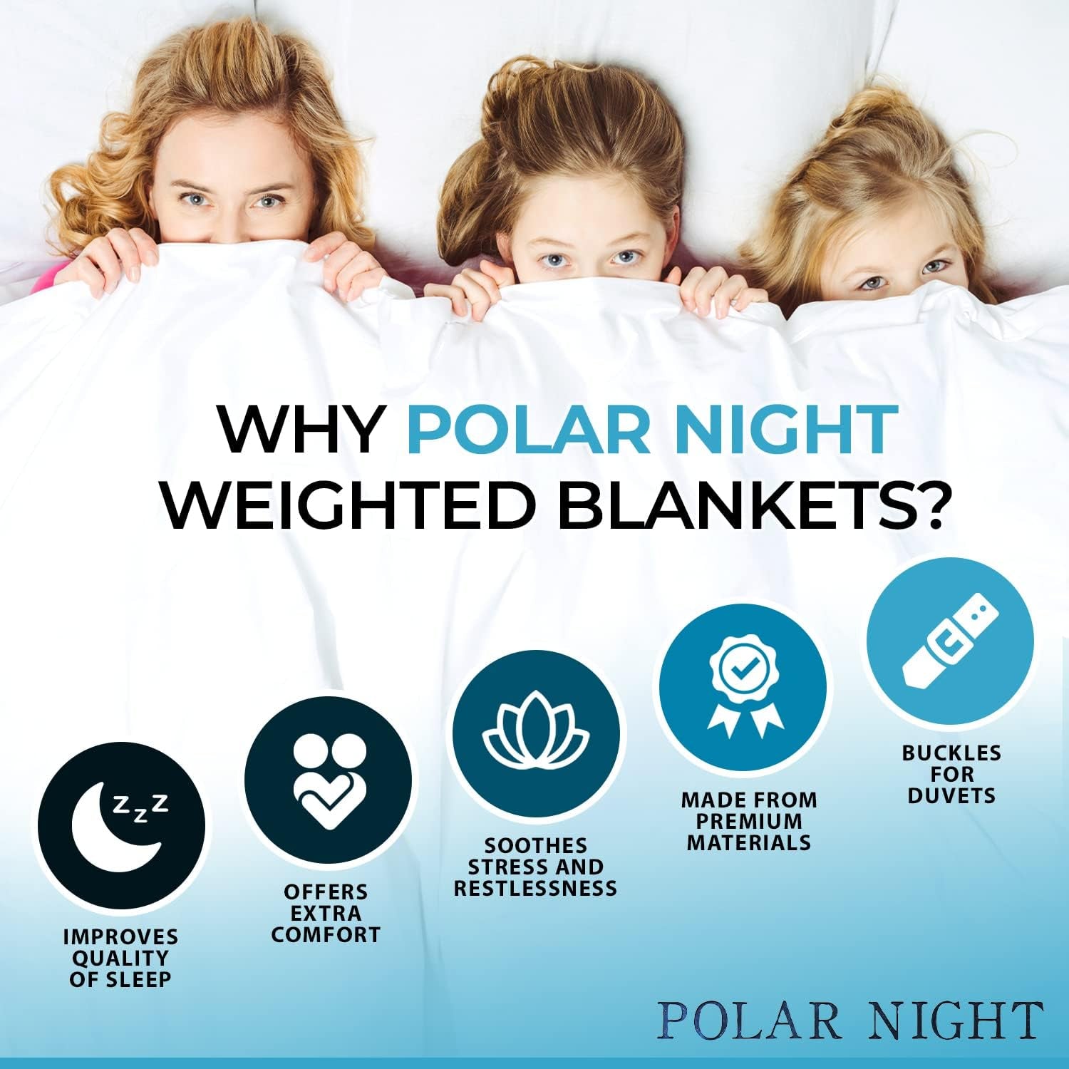 Polar Night weighted blanket for adults 150 X 200 Cm, 9 Kg - Weighted blanket for deep sleep, heavy blanket, therapy blanket made of 100% microfiber, relaxing blanket Oeko-Tex® 100 Comforter Standard Beds and Blankets Polar Night