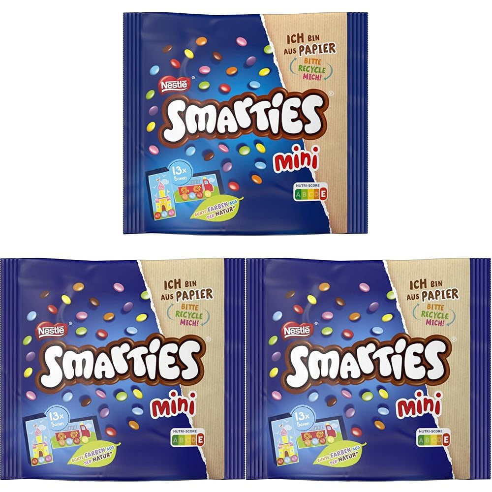Nestlé SMARTIES Mini Individually Wrapped Small Lentils with Milk Chocolate 3 Pack (1 x 187g)