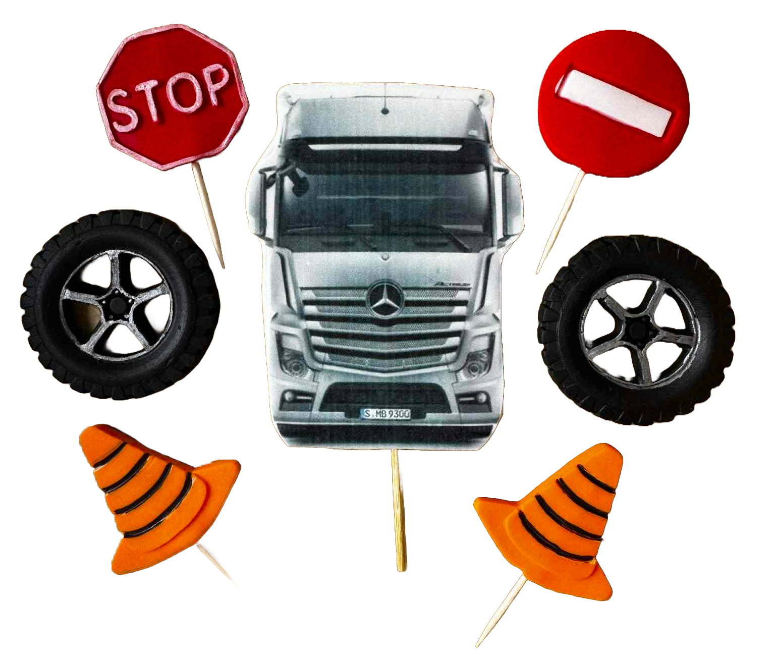 Set decoratiuni comestibile, "Tirul, pasiunea mea" Decoratiuni din Pasta de Zahar Nati Shop