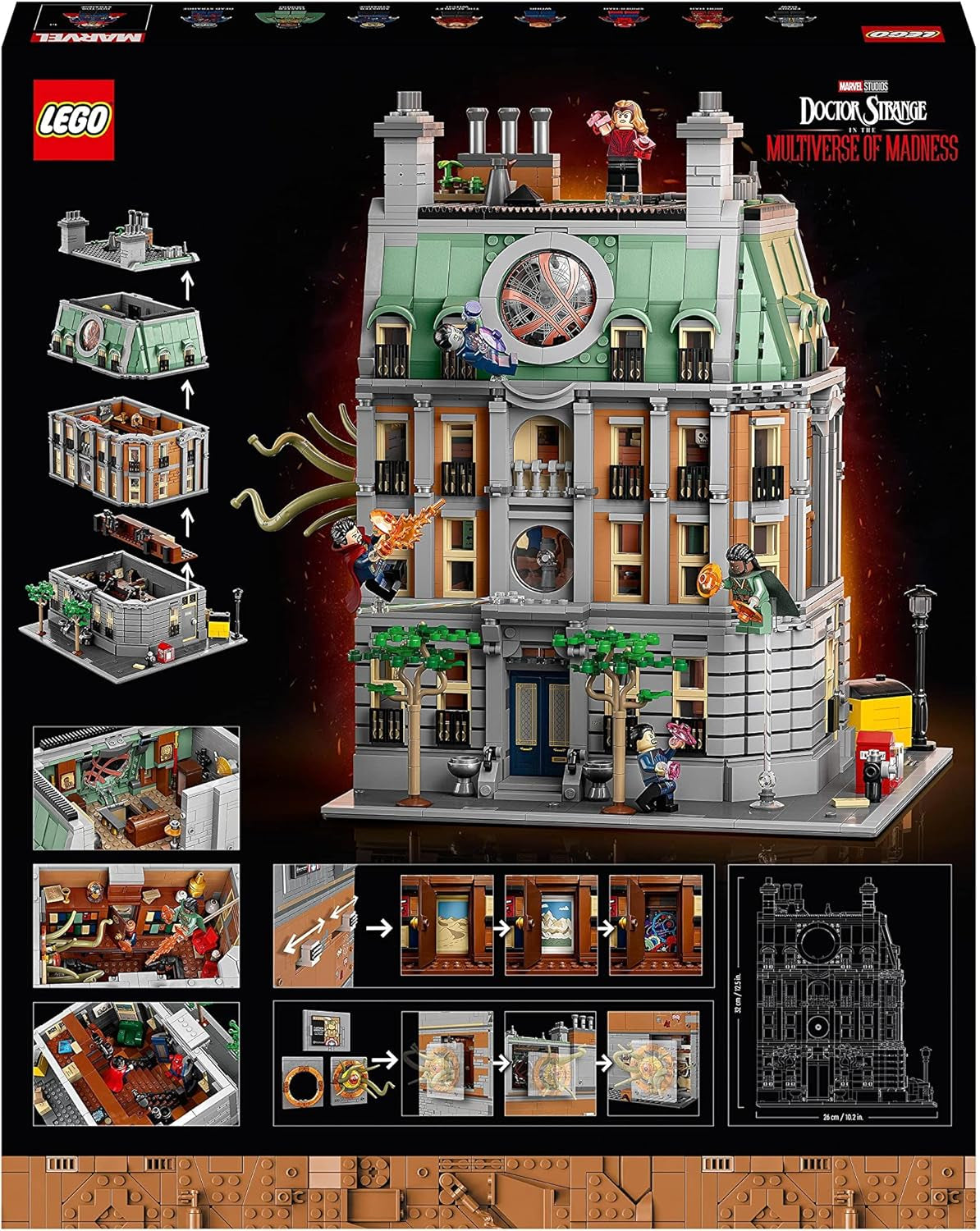 LEGO Marvel Sanctum Sanctorum 3-Story Modular Building Set with Doctor Strange and Iron Man Minifigures Avengers: Endgame Toy House Fan Collectible Great Room Decor 76218 Building Sets Besuche den LEGO-Store
