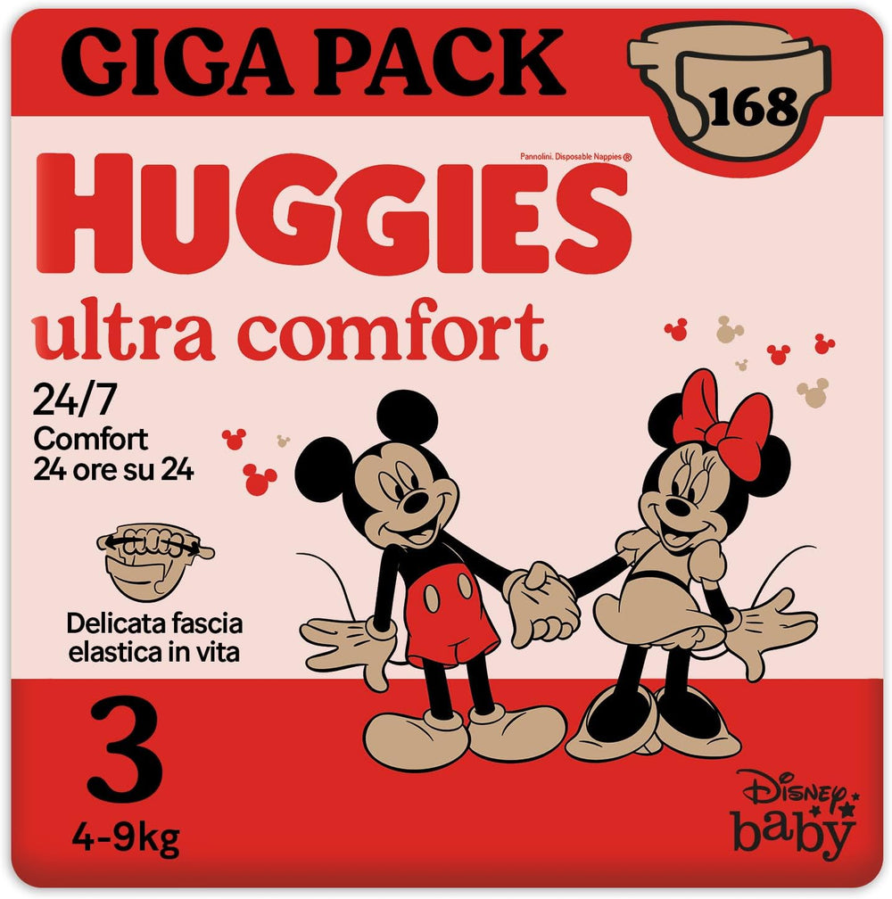 Huggies Ultra Comfort diapers, size 3 (4-9 kg), Disney design, 168 pieces