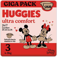 Huggies Ultra Comfort diapers, size 3 (4-9 kg), Disney design, 168 pieces