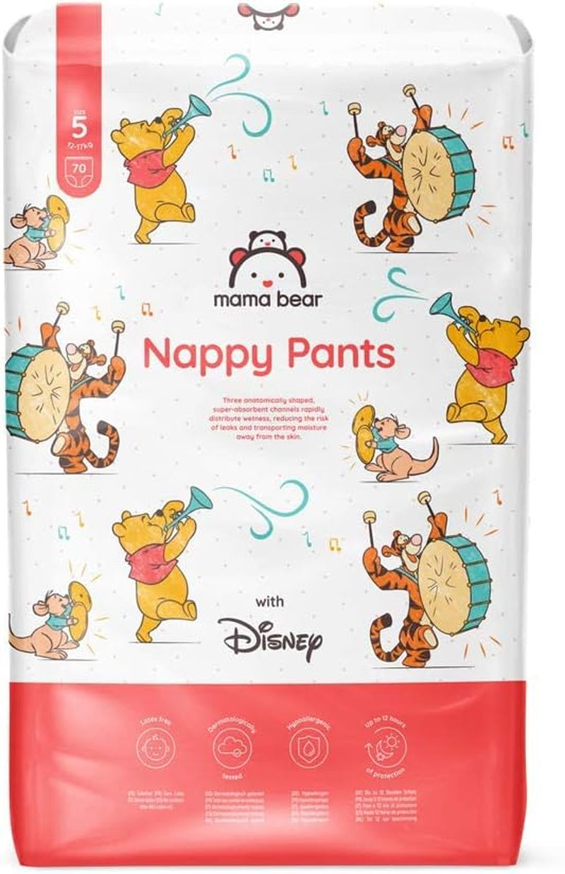 Amazon Brand: Mama Bear Disney Diapers, Size 5 (12-17kg) - Monthly Box, White, 140 Pieces (2 Packs of 70)