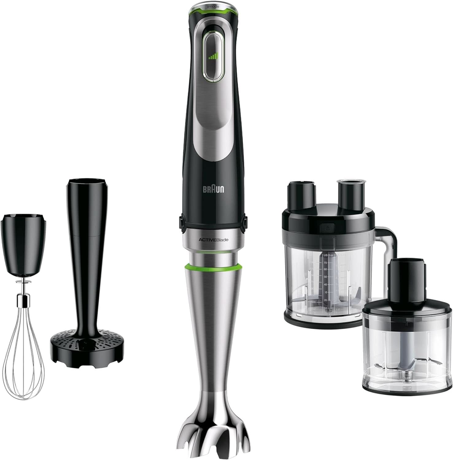 Braun Multiquick 9 MQ 9147X – 5-In-1 Stabmixer Mit Standmixer-Aufsatz, Zerkleinerer, Kartoffel- & Gemüsestampfer & Schneebesen, Stufenlose Geschwindigkeitsenstellung, 1200 W, Schwarz/Edelstahl Kitchen Naty Shop Single 5-In-1 Inkl. Küchenmaschinen-Aufsatz
