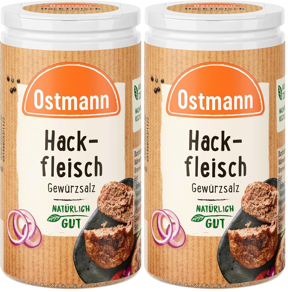 Ostmann Gewürze - Hackfleisch Gewürzsalz | Gewürz für Hackfleisch, Buletten oder Cevapcici | 60 g in Streudose