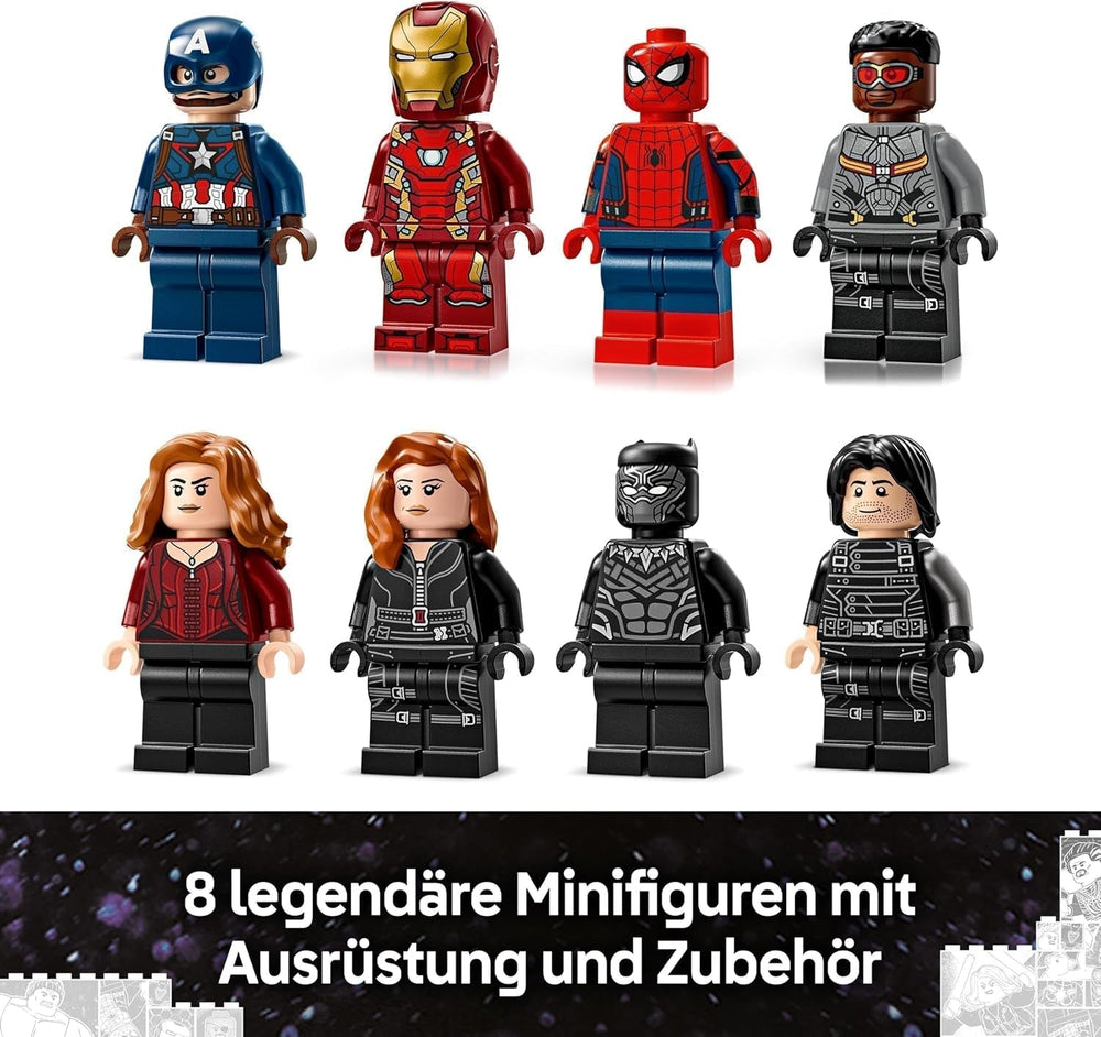 LEGO Marvel Captain America: Civil War Action Duel - Superhero Playset with 8 Minifigures - Toy Airplane Building and Play Set - Gift for Boys and Girls 76314 Building Sets Besuche den LEGO-Store