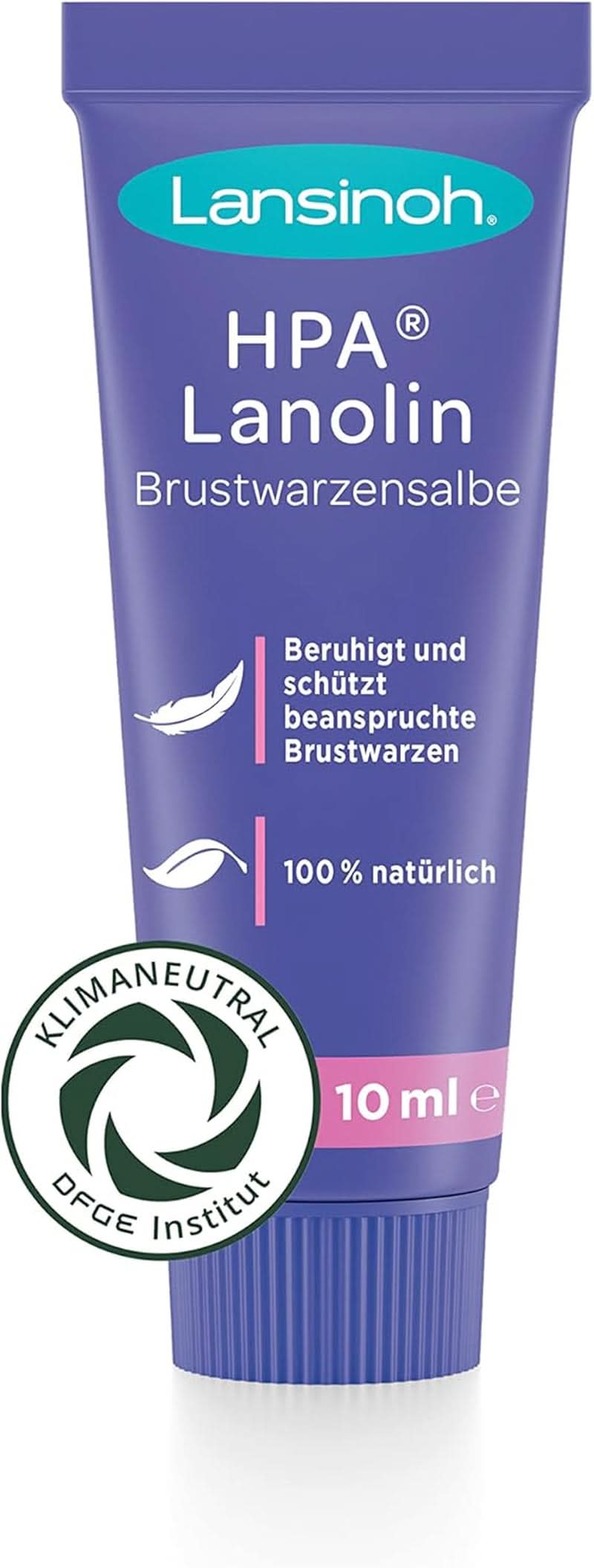 Lansinoh HPA Lanolin Brustwarzensalbe, 10 Ml - 100% Natürlich - Beruhigt & Schützt Beanspruchte Brustwarzen - Klimaneutral, 10940, Farblos Accessories Food and Breastfeeding Baby Naty Shop Hpa 10 Ml Klimaneutral