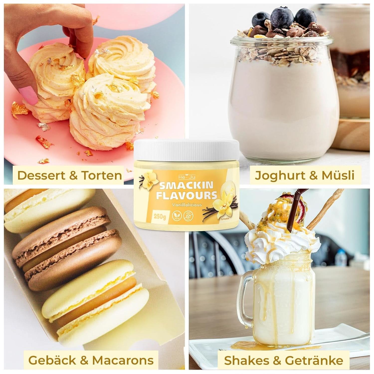 He-Ju, Powder with vanilla flavor, 250 grams Aromas Naty Shop