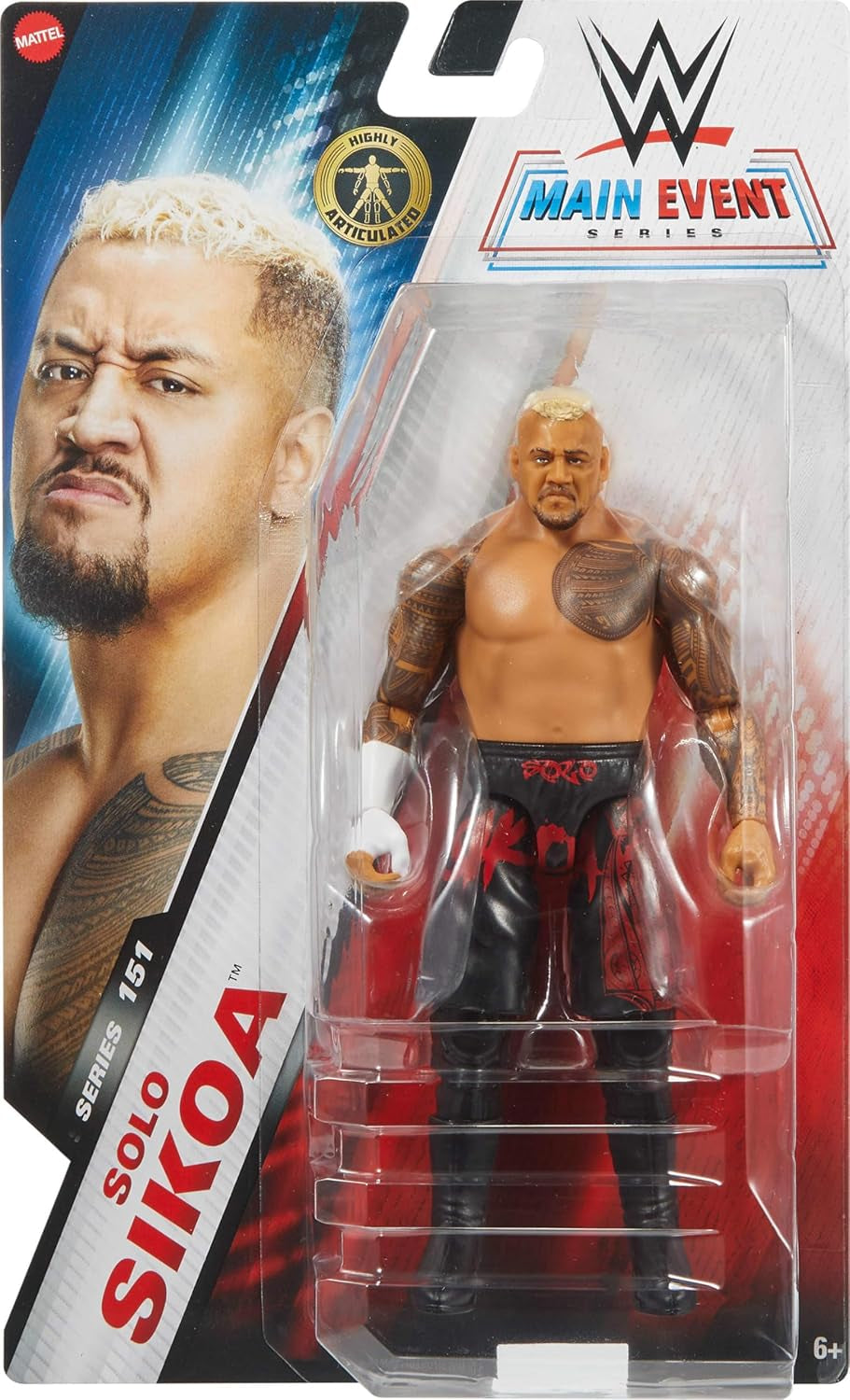 Mattel WWE Solo Sikoa Action Figure, Main Battle Series #151, Aprox. 15cm inaltime Figura de colectie cu 10 puncte de miscare si aspect realist, JCV28 Action figures Naty Shop