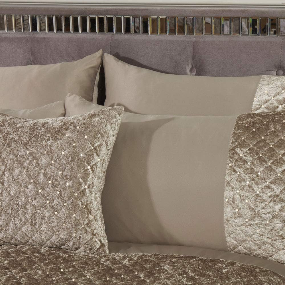 Emma Barclay Glamor bedding set for double bed, mink, polyester, cream Emma Barclay Beds and Duvets