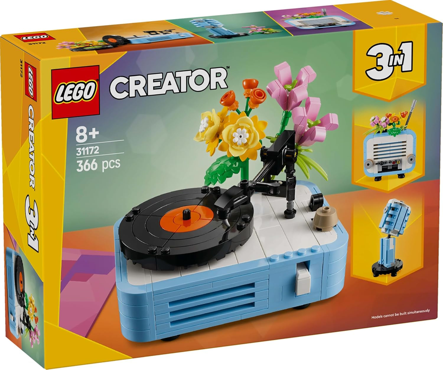 LEGO Creator 3In1 disc player with flowers - convertible toy into a radio or microphone - musical toys for children - creative gift idea for girls and boys from 8 years 31172 Building sets Besuche den LEGO-Store