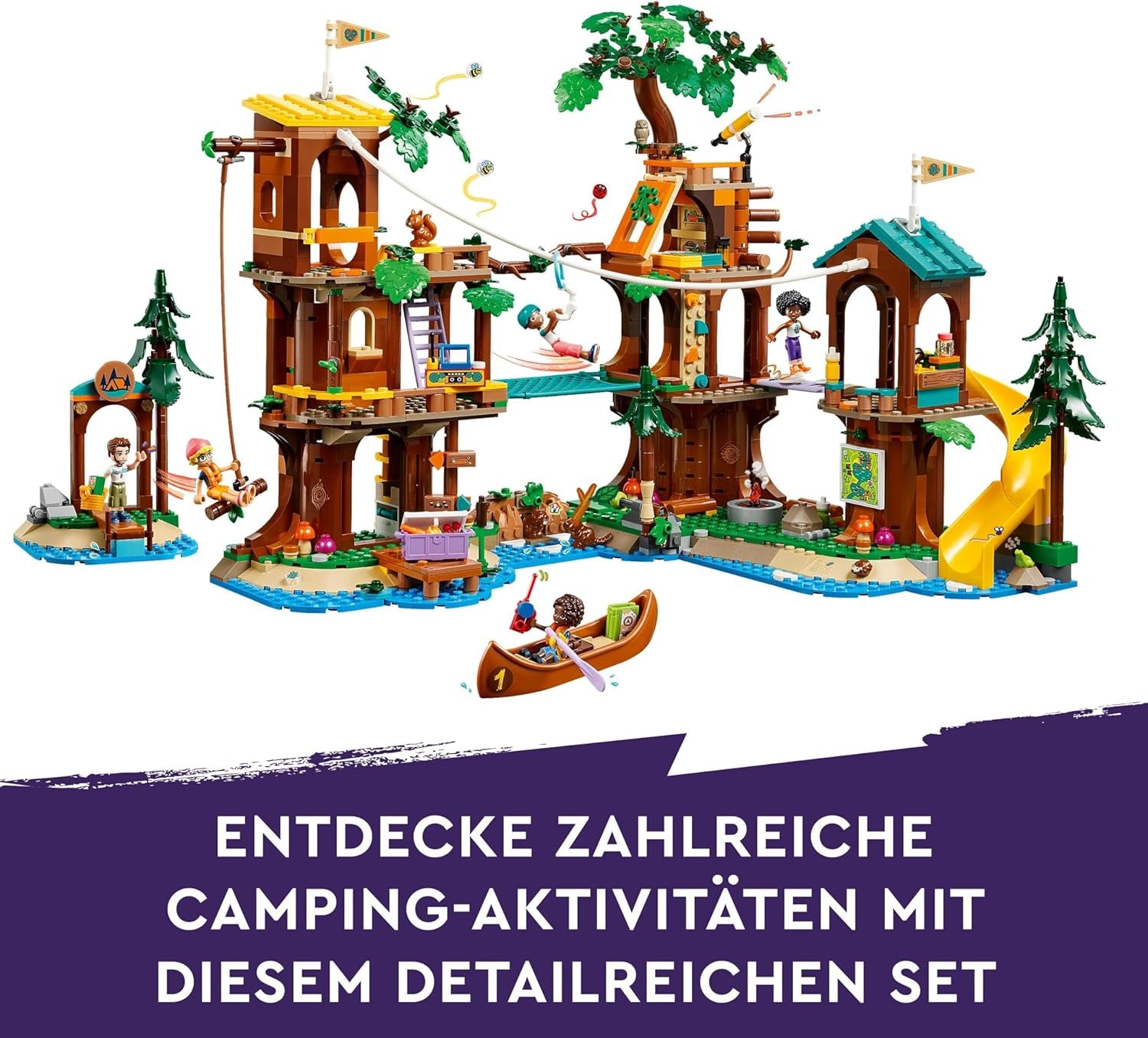 LEGO Friends Tree House At Adventure Camp, Playset for Girls and Boys 8 Years Old with 5 Figures and 5 Animals, Gift Idea for Creative Games, Sports Toys, Doll House 42631 Building Sets Besuche den LEGO-Store