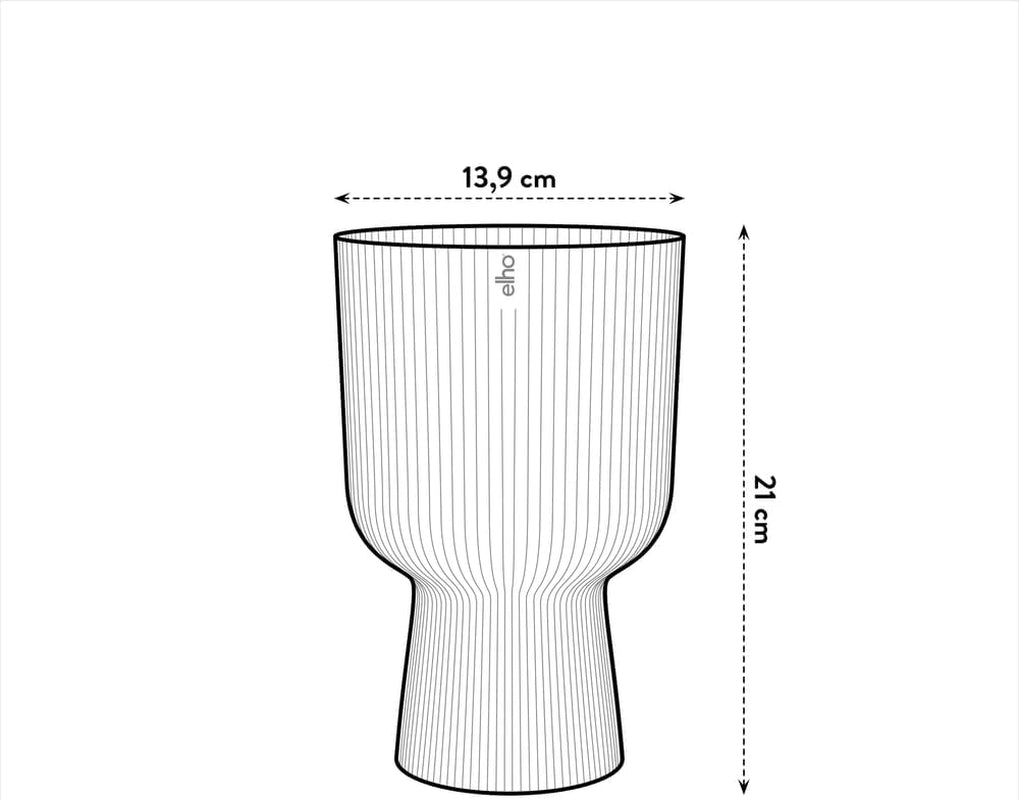Ghiveci elho Vibes Fold Coupe 14 - Ghiveci de flori de interior - Plastic 100% reciclat - Ø 13,9 x H 21,0 cm - Alb/Alb mătăsos