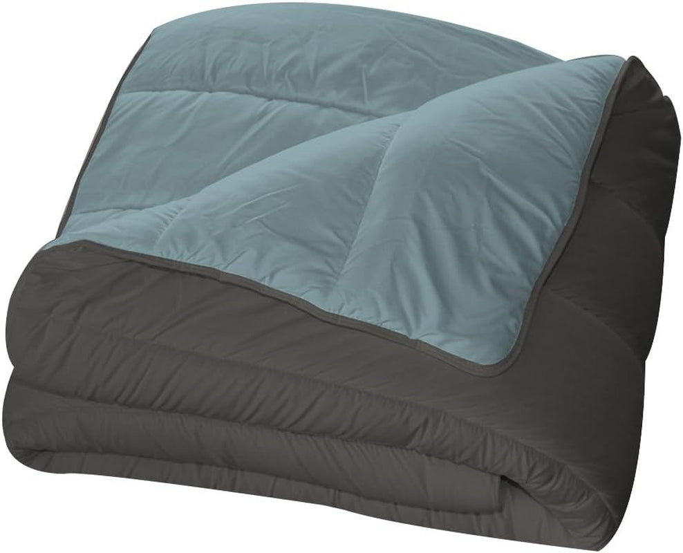 Bleu Câlin bicolor reversible quilt for 2 people, microfibre, burgundy/pepper, 220X240 cm Quilts and quilts Naty Shop Graphite/Glacier 220 X 240 Cm