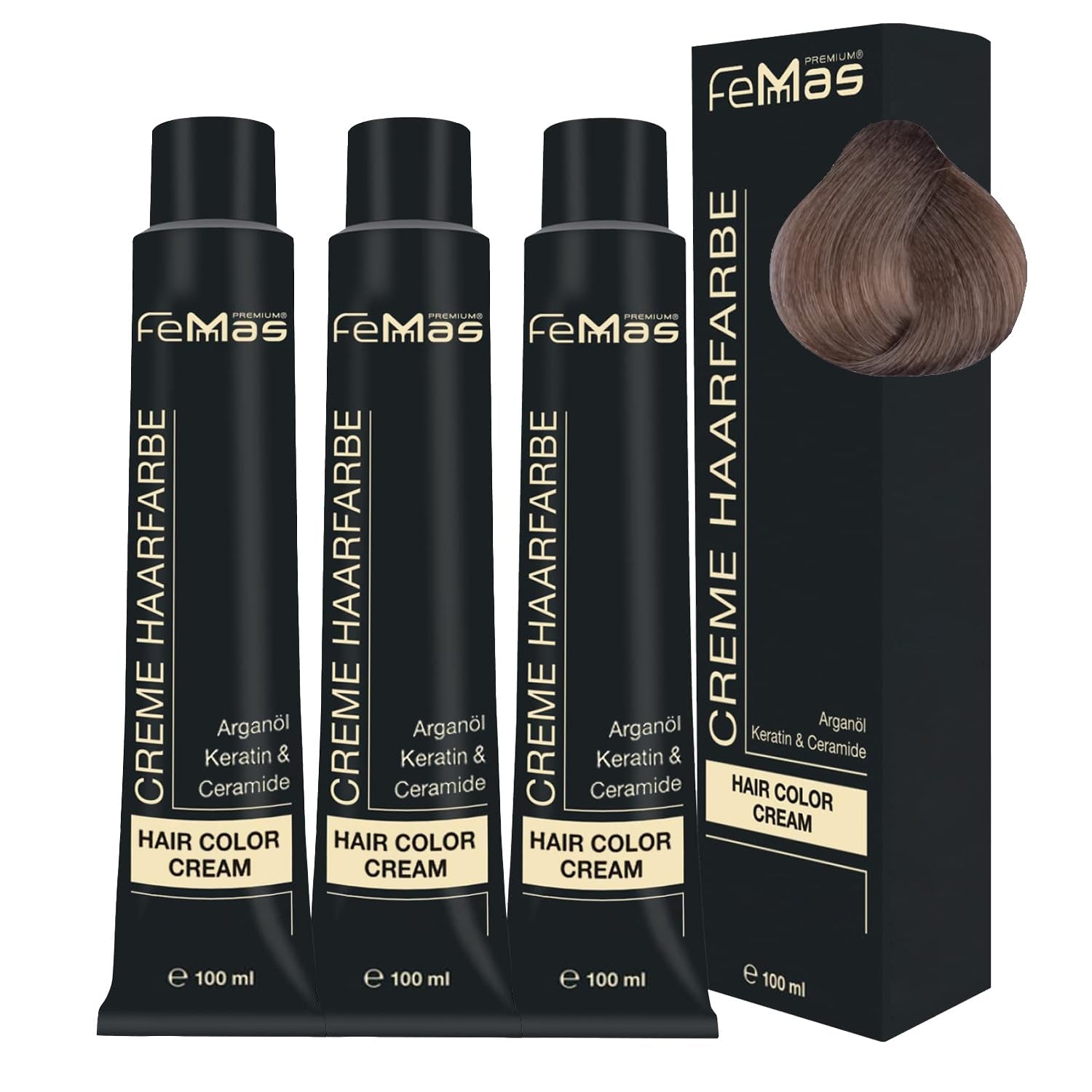 FemMas Hair Colour Pure & Mix Red I Cremă profesională cu ulei de argan, keratină și ceramide I Ca o vopsea de păr permanentă sau nuanță pentru rezultate radiante, de lungă durată I 100 ml