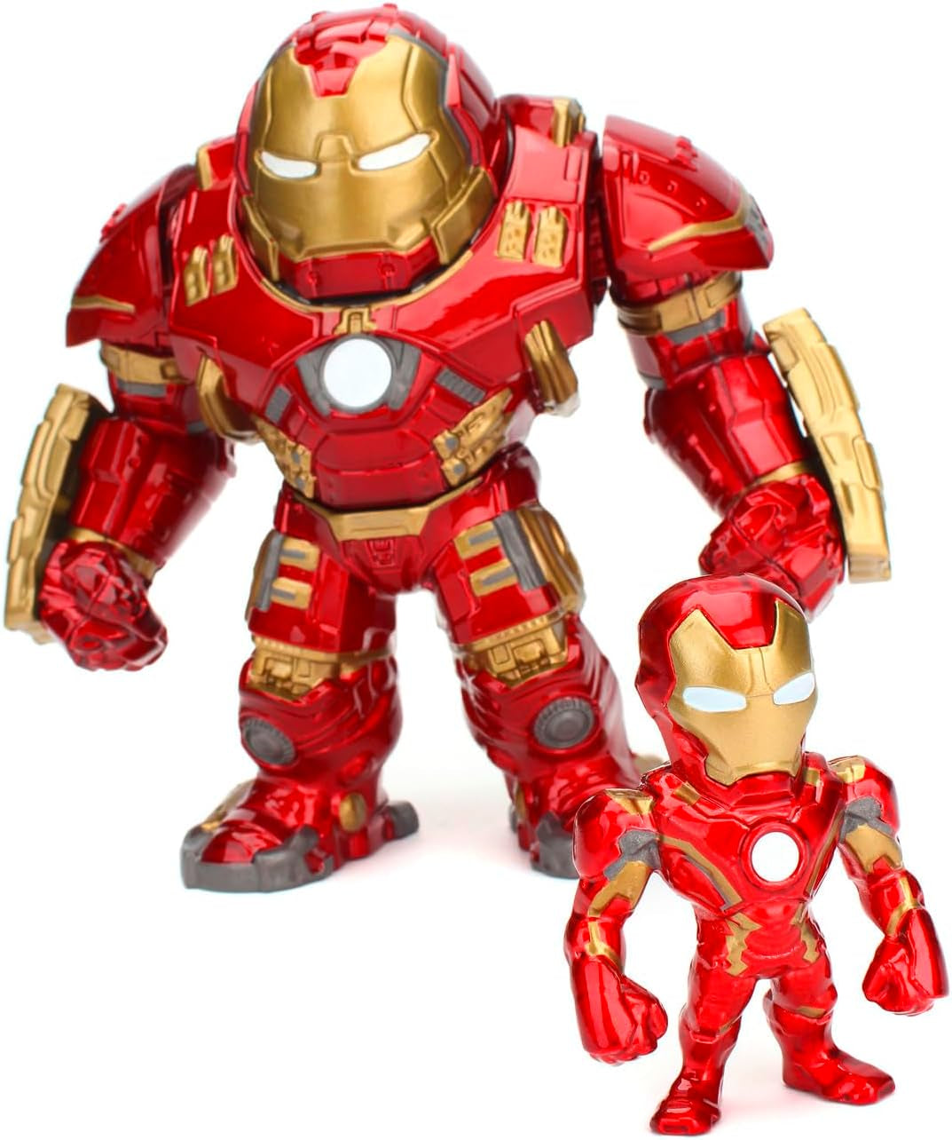 Jada Toys Marvel Figure Hulkbuster & Ironman Open & Closed Helmet Collectible Figures Set Die-Cast Red Size: 6 Inch Hulkbuster & 2 Inch Ironman Action Figures Naty Shop Default Title