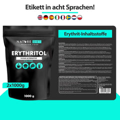 Nature Diet - Erythritol 2 X 1000 G | Natural sweetener | Zero calories | Sugar substitute Sweeteners Naty Shop
