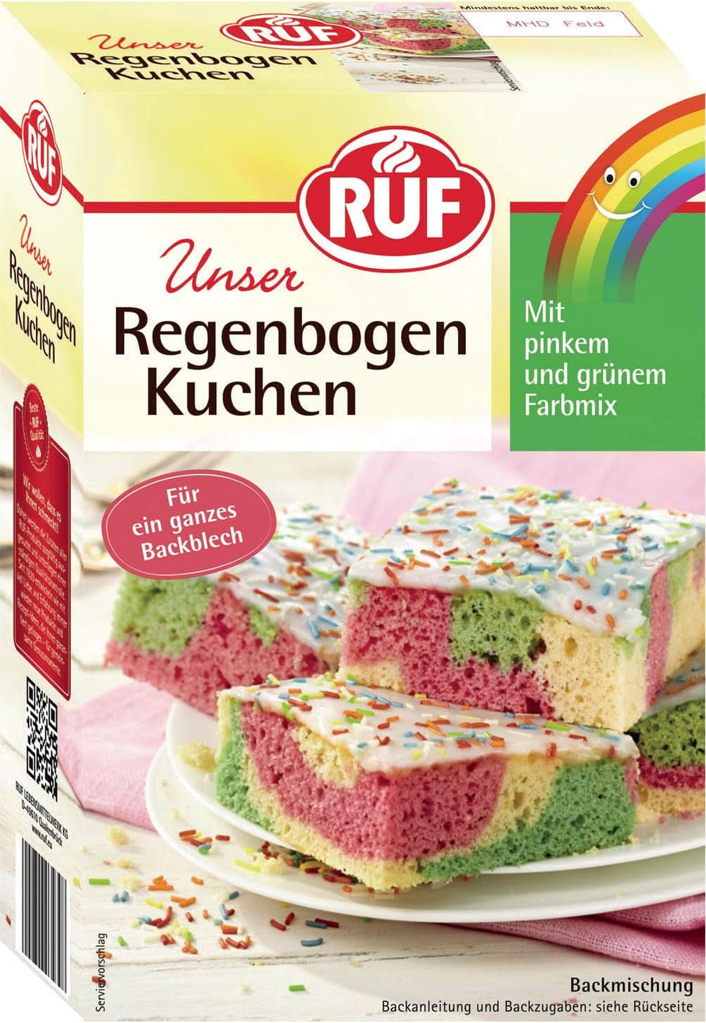 RUF Mix for cakes, various colors Glazes and Decor Naty Shop 840 grams Rainbow Cake