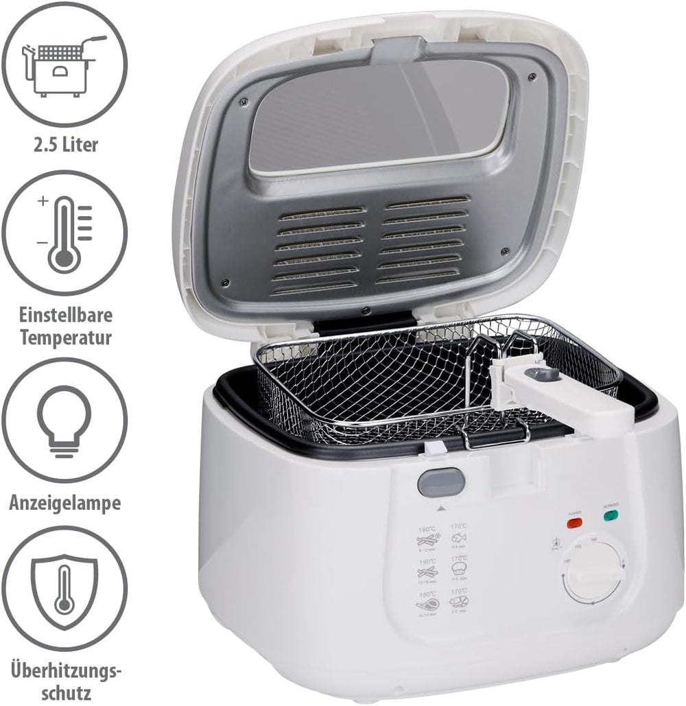 Alpina Deep Fat Fryer 2.5L DF-165, 1800W - Adjustable temperature up to 190°C Appliances Naty Shop