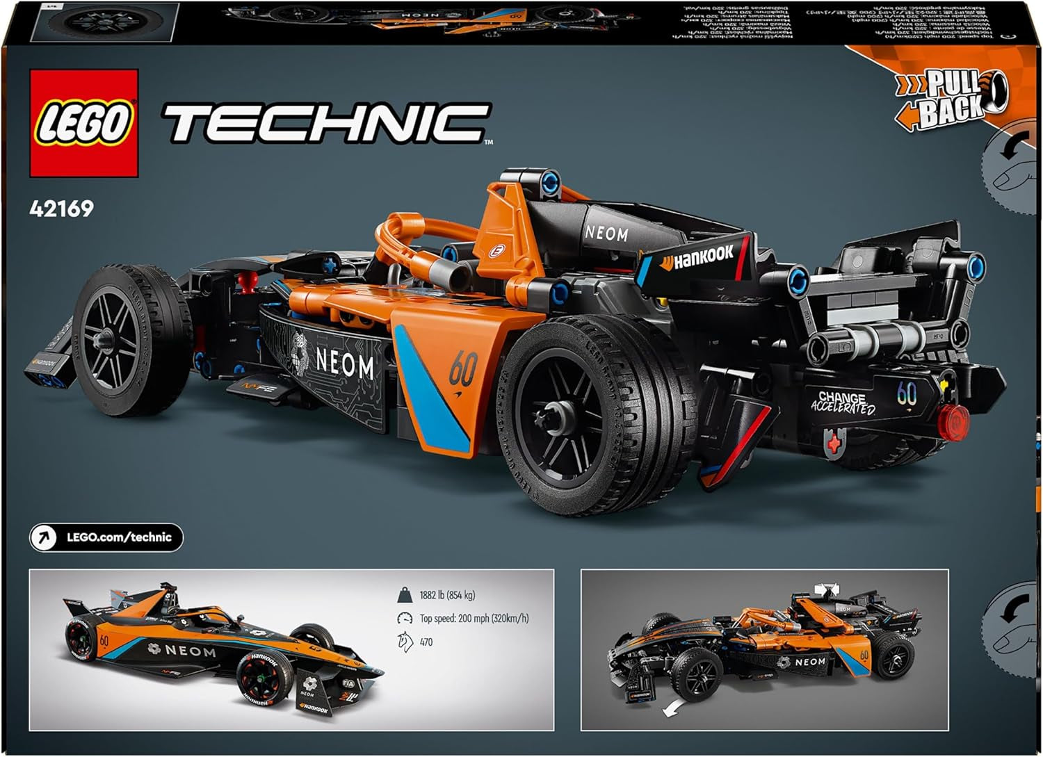 LEGO Technic NEOM Mclaren Formula E Racing Car, Race Car Toy for 9 Years Old Boys and Girls, Model Car Kit, Kids Room Decor, Birthday Gift Idea 42169 Building Sets Beuche den LEGO-Store