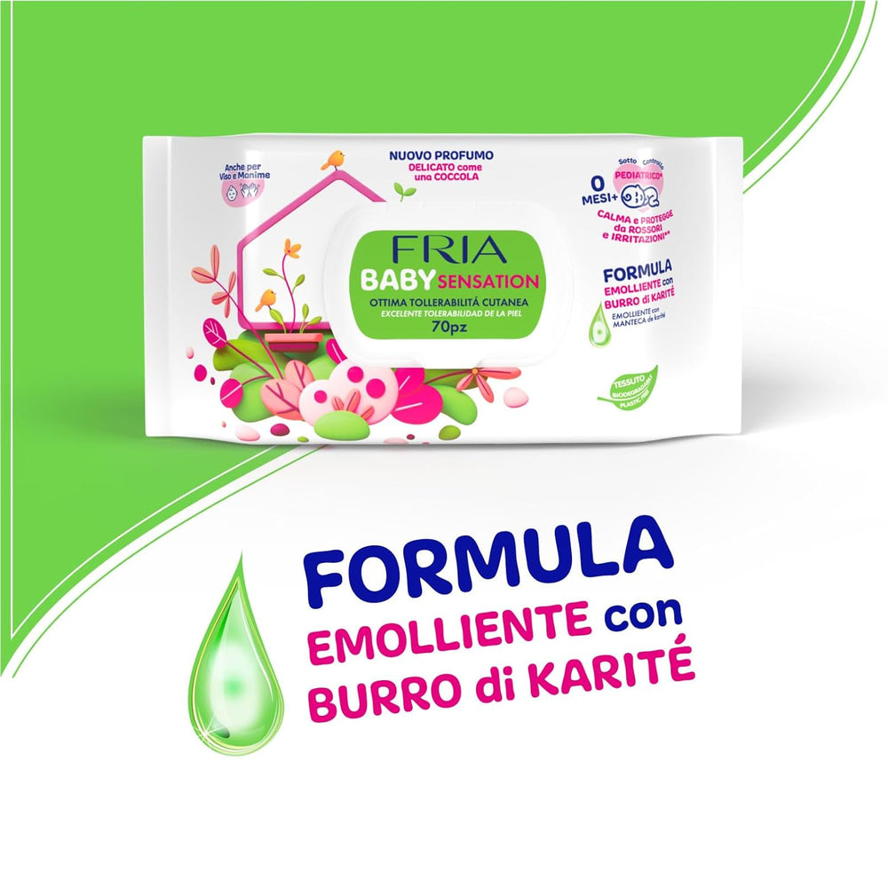 Baby Sensations with Lid, 72 Wet Wipes, Personal Care Cleansing Wipes, Unisex, Kids