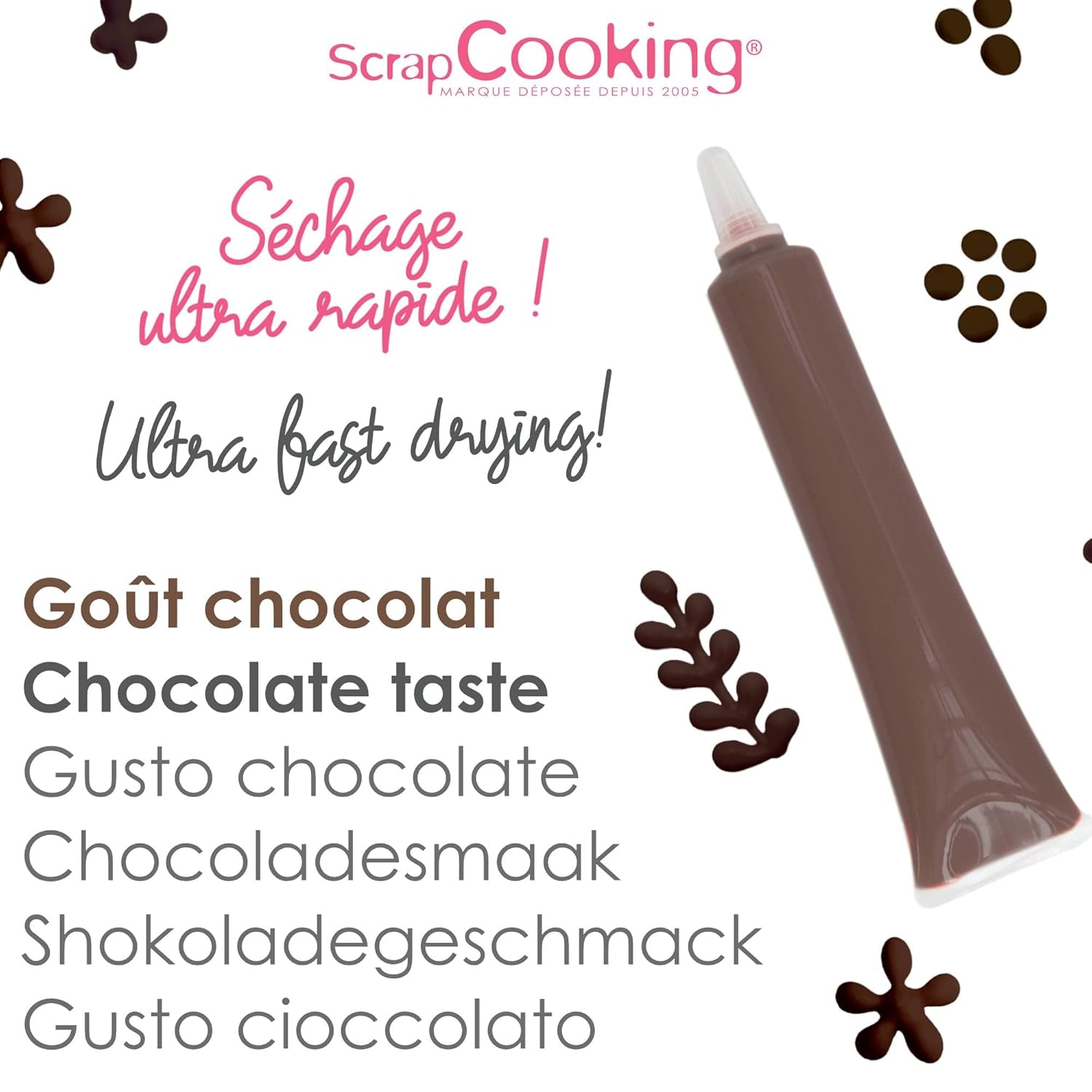 Scrapcooking - Pix Ciocolată Maro - Zahăr Scris Ciocolată 25 g - Pix Zahăr Decorativ Comestibil - Scriere și Desen - Etichetare Fondant, Glazură, Prăjituri - 6801