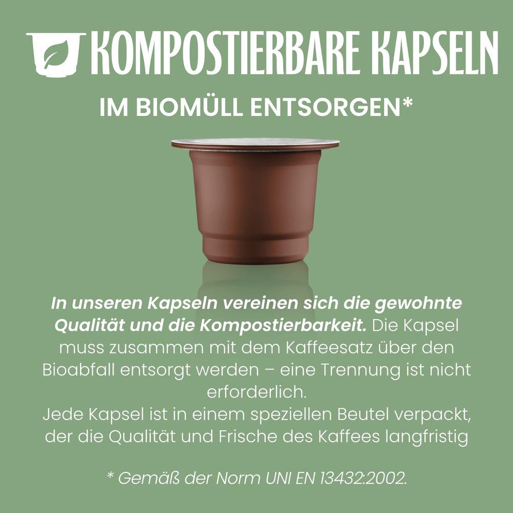 Caffè Vergnano 1882 - Èspresso Kompostierbare Kaffeekapseln, Kompatibel Mit Nespresso, Cremoso (Cremig) - Packung Enthält 100 Kapseln