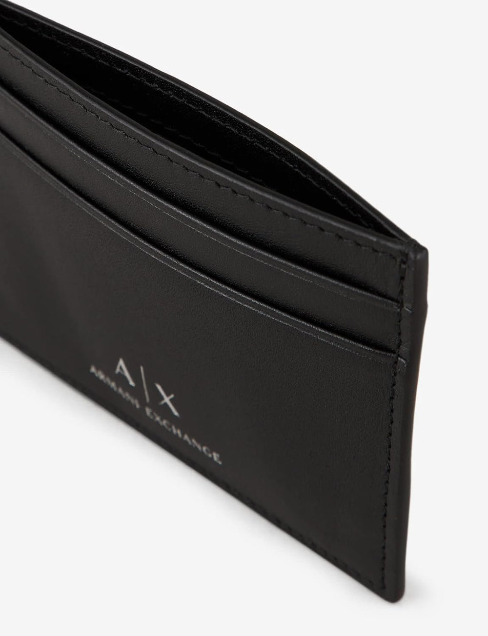 Armani Exchange Bărbați din piele netedă cu logo Accesoriu de călătorie-înveliș titular de card, negru Portofel Barbati Naty Shop