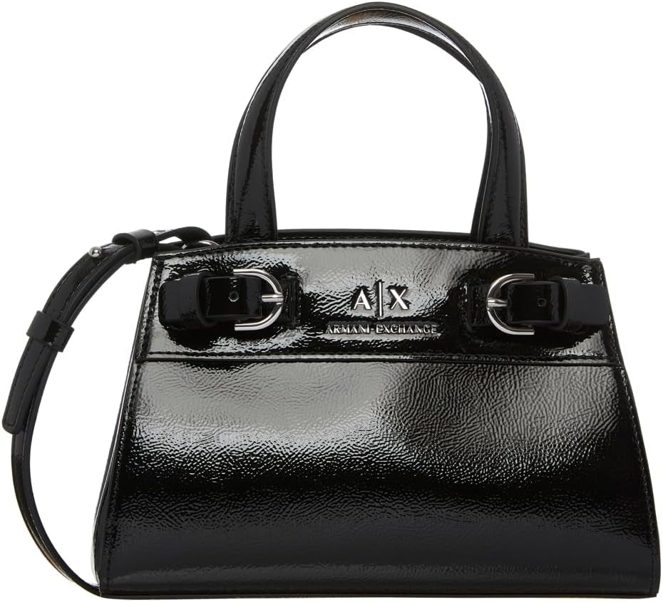 Armani Exchange Ladies Milano 91, dimensiuni mici, suprafață lucioasă Tote S Genti Femei Naty Shop Negru
