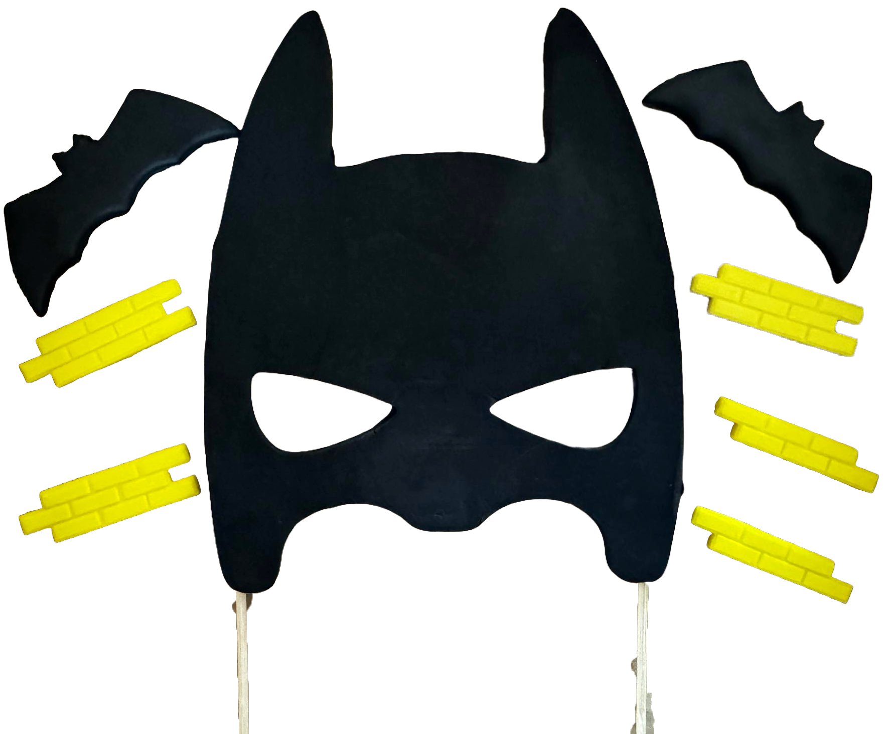 Set 8 decoratiuni comestibile din zahar, Batman Decoratiuni din Pasta de Zahar Naty Shop