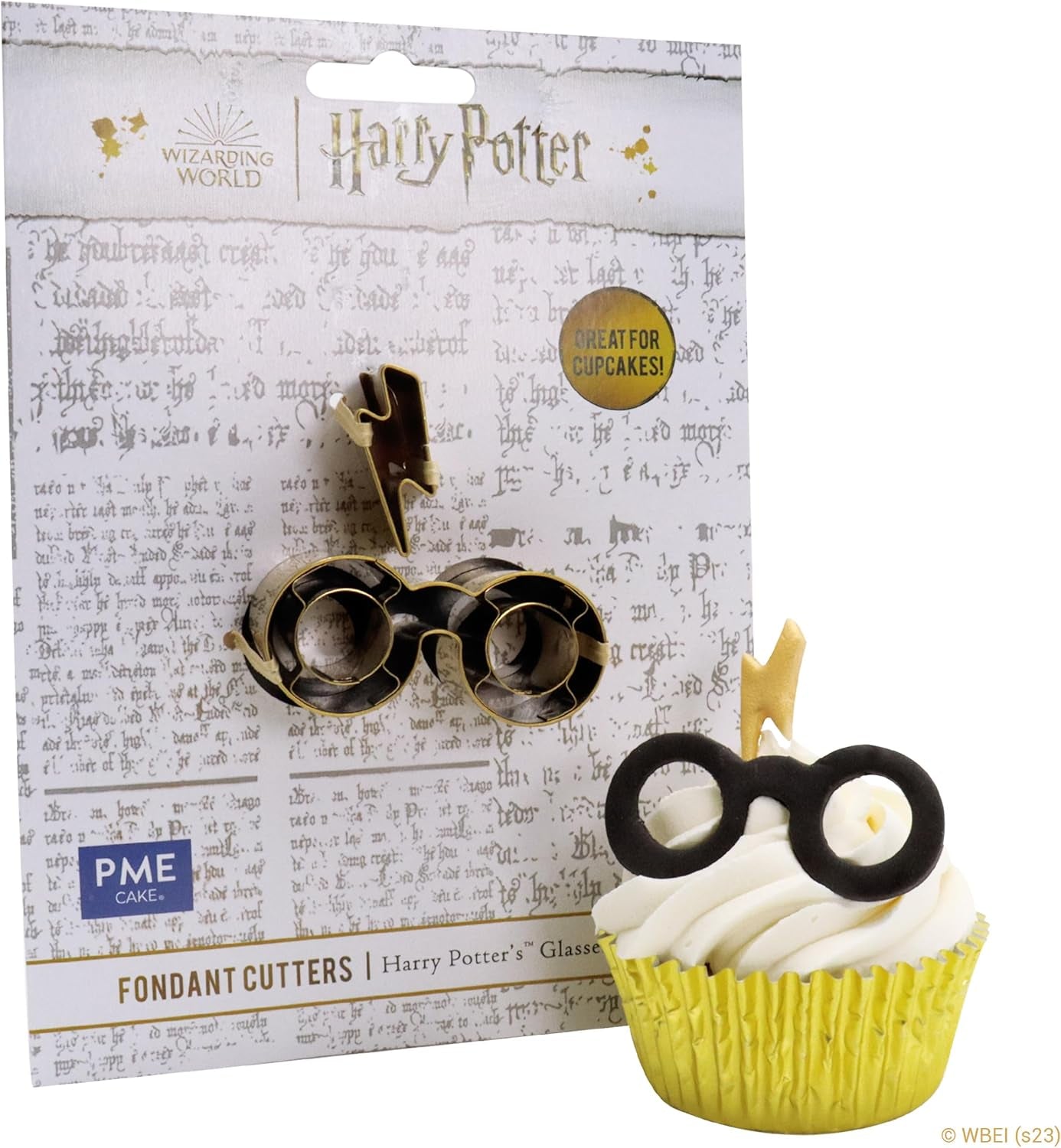 Forme de biscuiți și fondant Harry Potter, set de 2, Ochelarii și cicatricea lui Harry, mici, argintii