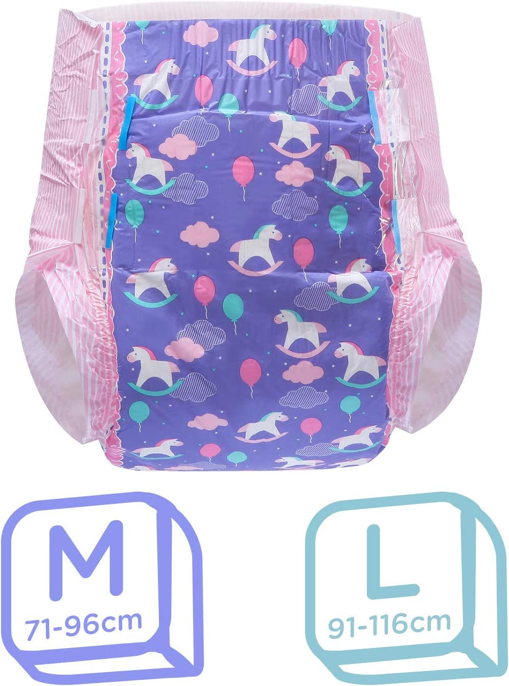 Adult Printed Diapers 5500-5800ml 10 Pieces - Small Fantasy (M)