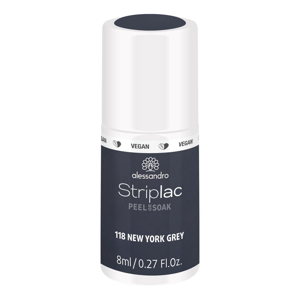 UV nail polish alessandro Striplac Midnight Black – Delicate and long-lasting – Easy removal thanks to peel-off removal technology – Vegan and cruelty-free – 8 ml