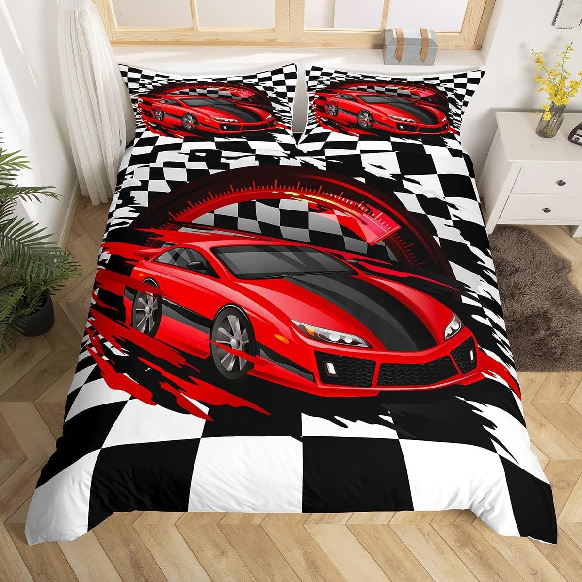 Jungen Cartoon Auto Bedtuchen Set 135X200,Kinder Bau Fahrzeuge Tröster Abdeckung Für Kind Kleinkind Teens,Dinosaurier Bettbezug,Traktor Maschinerie Bagger Bettdecke Abdeckung,Lkw Autos Bedtuchen Naty Shop Multi 11 200*200+80*80*2