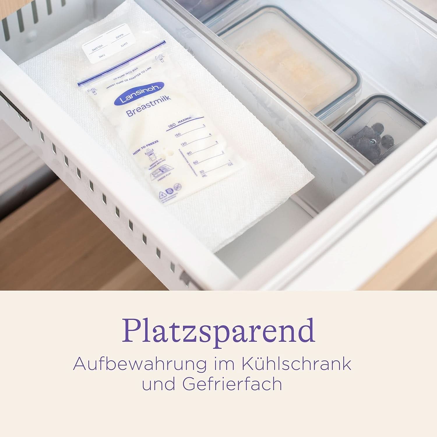Lansinoh Muttermilchbeutel - 25 Stück - Zum Sicheren Aufbewahren Und Einfrieren Von Muttermilch - Hygienisch & Platzsparend Accesorii Hrana si Alaptare Bebe Naty Shop