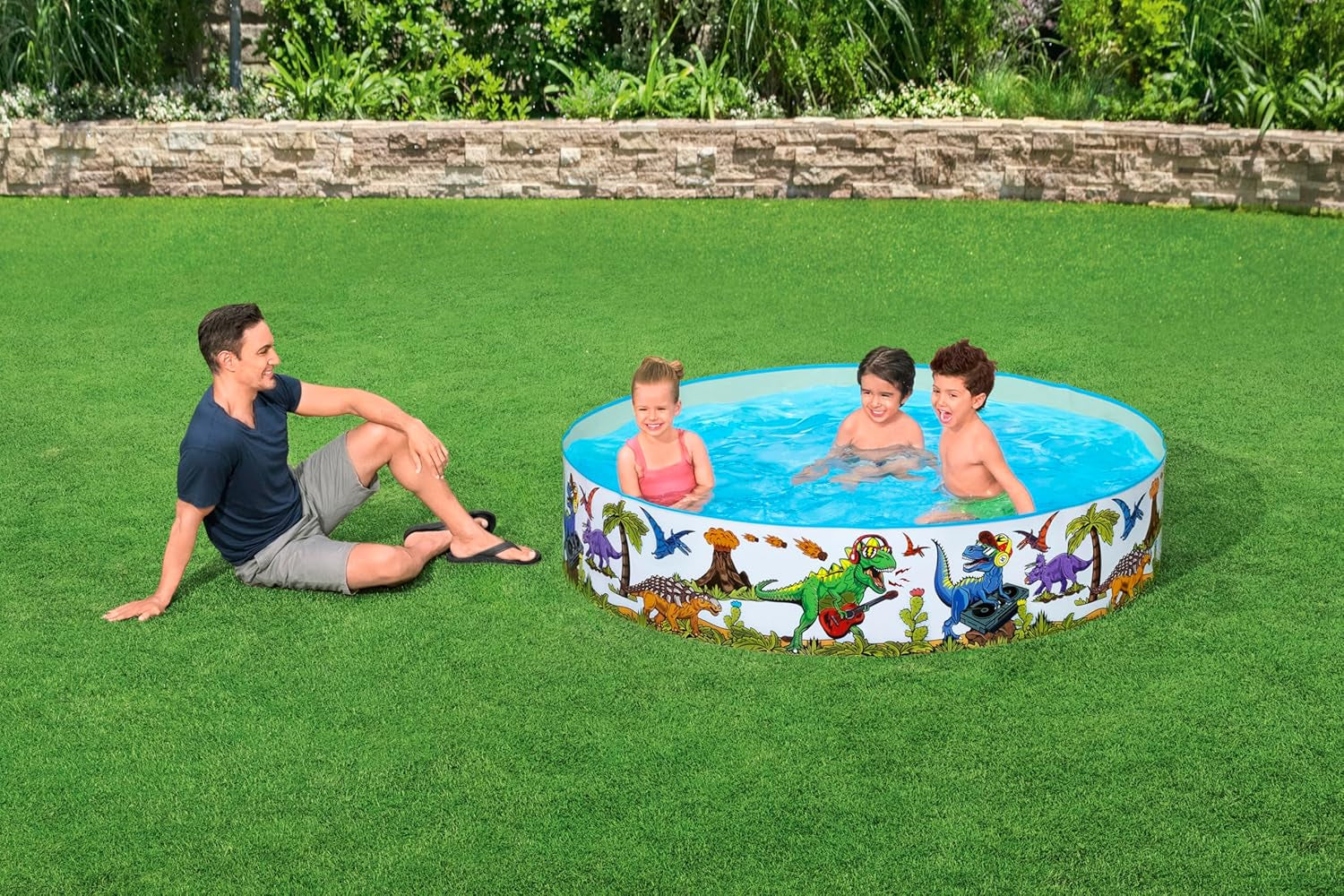 Bestway Fill 'n Fun children's pool with dinosaurs, Ø 183 x 38 cm