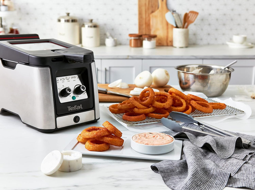 Tefal FR600D Clear Duo Deep Fryer, frying with less smoke and odors, 1.2 kg capacity, thermostat, timer, large viewing window without fog Home Appliances Naty Shop