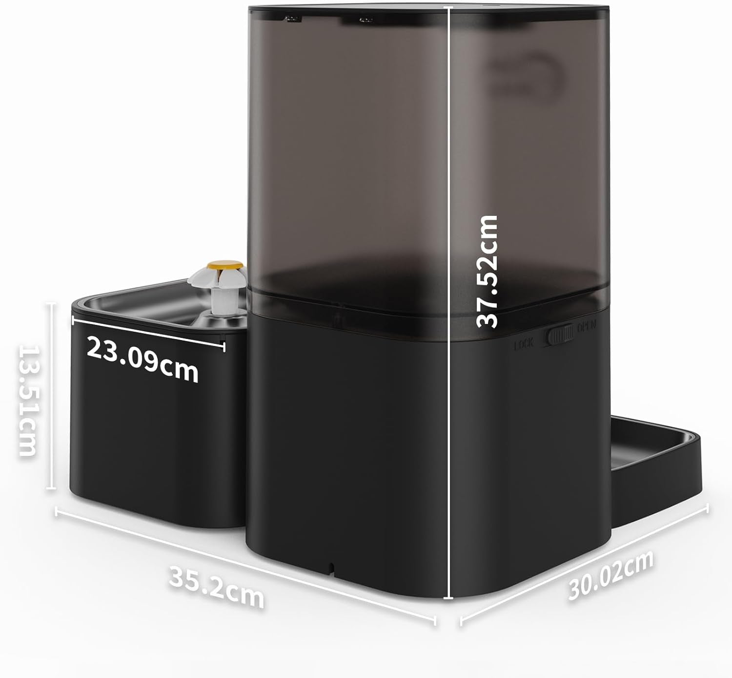 2-in-1-Automatik-Futter- und Wasserspender für Katzen, großvolumiger 6-Liter-Trockenfutterspender + 2.5-Liter-Wasserspender mit App-Steuerung, Sprachauzeichnung, zeitgesteuwerter Fütterung