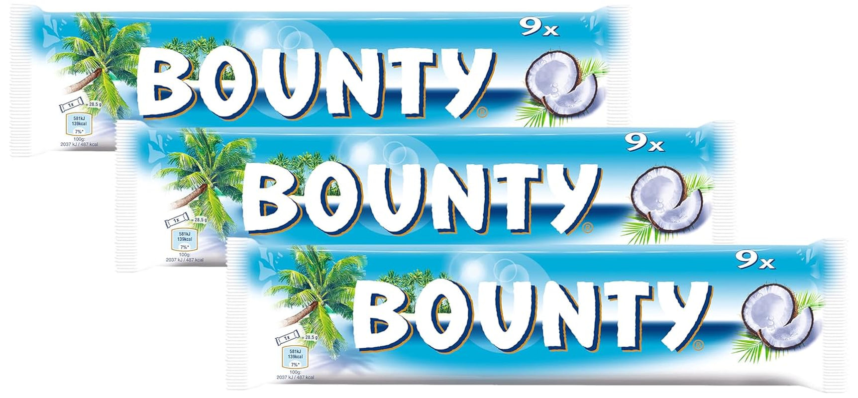 Chocolate Bars Coconut Chocolate Flavor 9 Bars in a Pack (9 x 28.5g) (Pack of 3)