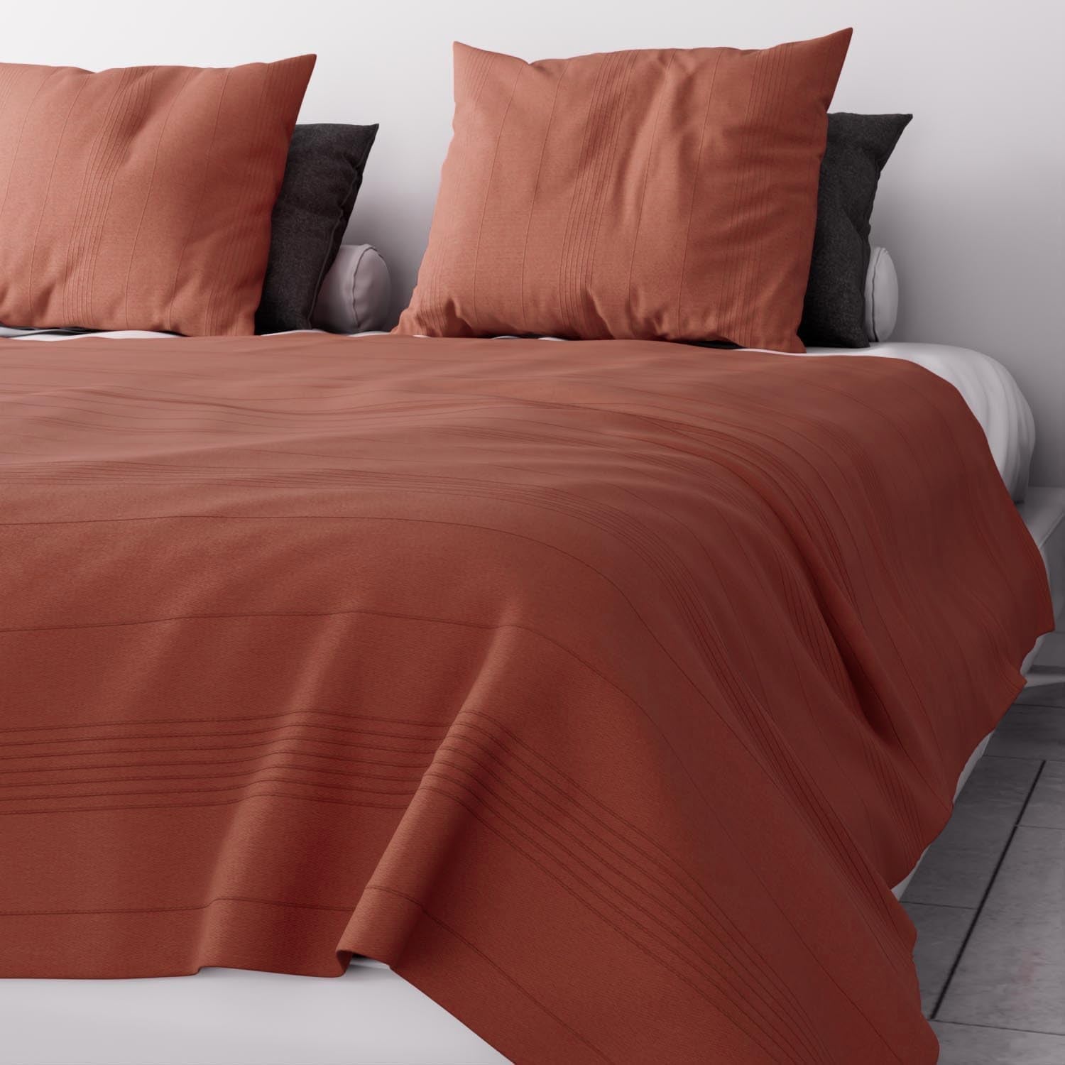 Soleil D'Ocre, Adele, bedspread, sofa throw, cotton, brick red, 220 X 240 Cm Beds and Blankets Besuche den Soleil d'ocre-Store Default title